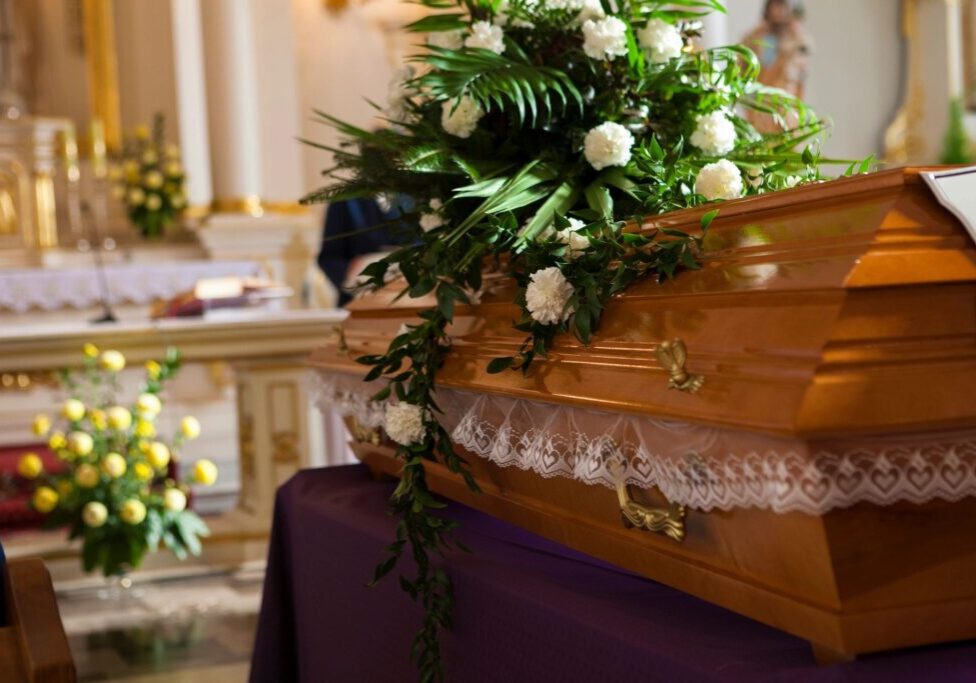 CASKET AT FUNERAL